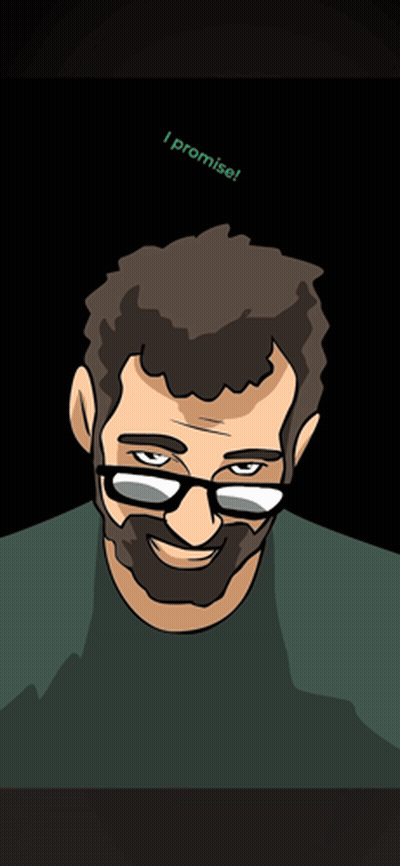 A Man With Glasses And A Beard Is Smiling GIF