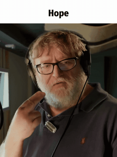 A Man With Glasses And A Beard Is Wearing Headphones With The Word Hope Written Above Him GIF