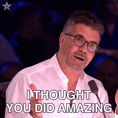A Man With Glasses And A Beard Says " I Thought You Did Amazing " GIF