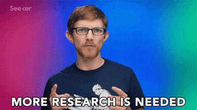A Man With Glasses And A Beard Says " More Research Is Needed " GIF