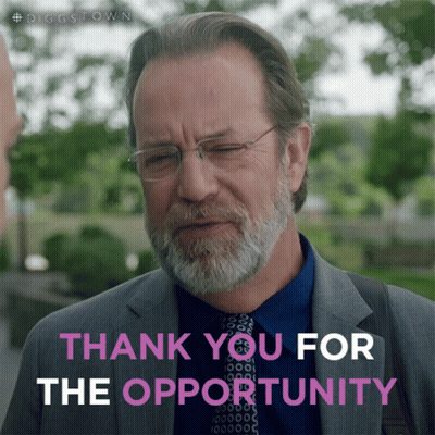 A Man With Glasses And A Beard Says " Thank You For The Opportunity " GIF