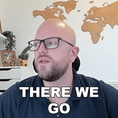 A Man With Glasses And A Beard Says " There We Go " GIF