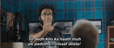 A Man With Glasses And A Beard Says Ye Dedh Kilo Ka Haath Muh Pe Padudha Insaf Dilata GIF