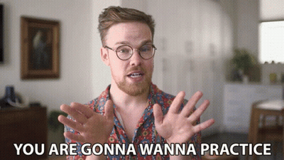 A Man With Glasses And A Beard Says " You Are Gonna Wanna Practice " GIF