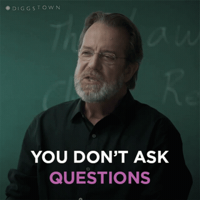 A Man With Glasses And A Beard Says You Don T Ask Questions GIF