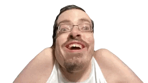 A Man With Glasses And A Beard Sticking Out His Tongue Sticker