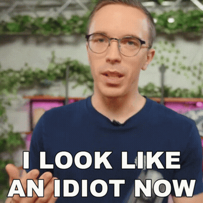 A Man With Glasses And A Blue Shirt Says I Look Like An Idiot Now GIF