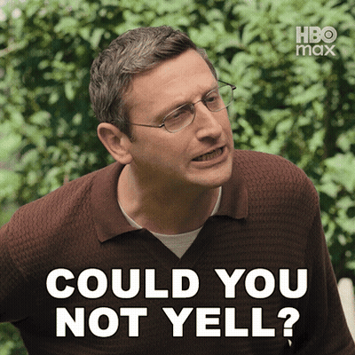 A Man With Glasses And A Brown Shirt Says " Could You Not Yell " GIF