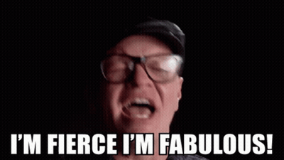 A Man With Glasses And A Hat Is Saying `` I 'M Fierce I 'M Fabulous ! '' GIF