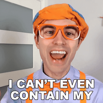 A Man With Glasses And A Hat Says I Can 'T Even Contain My GIF