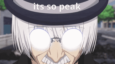 A Man With Glasses And A Hat That Says It 'S So Peak On It GIF