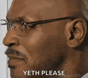 A Man With Glasses And A Mustache Is Making A Funny Face And Saying `` Yeth Please '' . GIF
