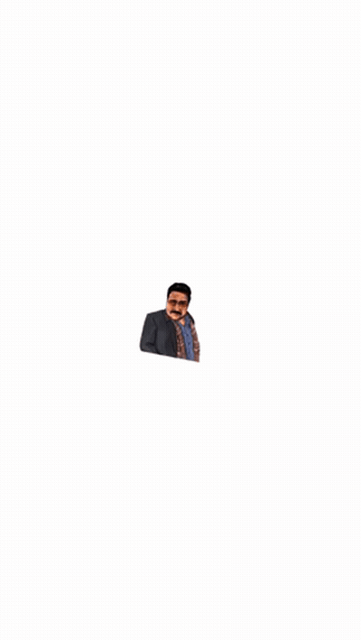 A Man With Glasses And A Mustache Is Surrounded By The Words ' Hehe ' GIF