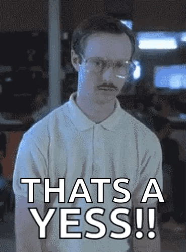 A Man With Glasses And A Mustache Says That 'S A Yess !! GIF
