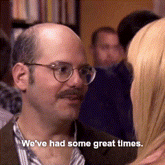 A Man With Glasses And A Mustache Says We 'Ve Had Some Great Times . GIF