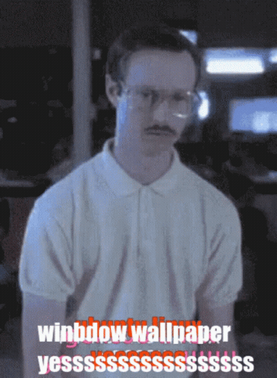 A Man With Glasses And A Mustache Says Winbow Wallpaper GIF