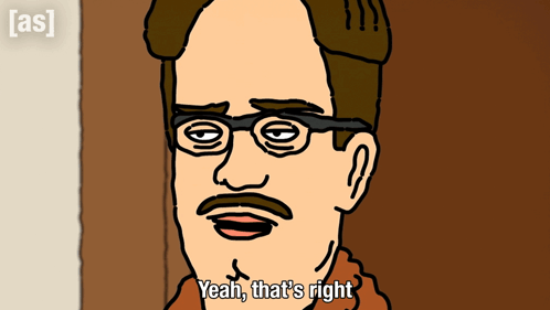 A Man With Glasses And A Mustache Says Yeah That 'S Right GIF