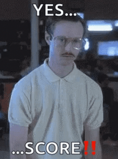 A Man With Glasses And A Mustache Says Yes ... Score !! GIF