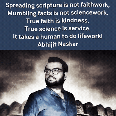 A Man With Glasses And A Quote From Abhijit Naskar GIF