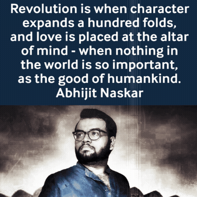 A Man With Glasses And A Quote From Abhijit Naskar GIF