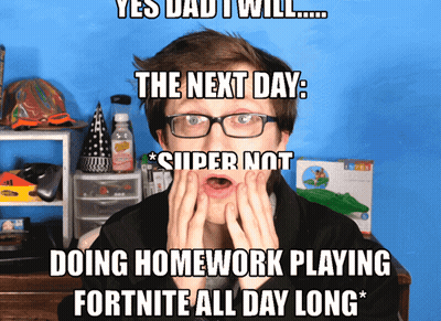 A Man With Glasses And A Surprised Look On His Face Says Yes Dad I Will GIF