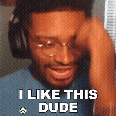 A Man With Glasses And Headphones Says I Like This Dude GIF