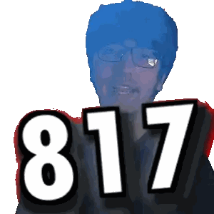 A Man With Glasses And The Number 817 On His Shirt Sticker