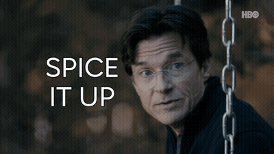 A Man With Glasses And The Words Spice It Up In Front Of Him GIF