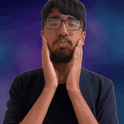A Man With Glasses Holds His Hands To His Face GIF