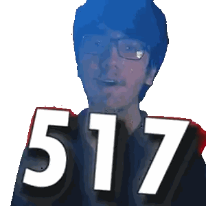 A Man With Glasses Holds Up The Number 517 In Front Of His Face Sticker