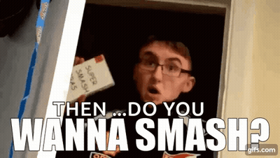 A Man With Glasses Is Holding A Piece Of Paper That Says Super Smash Bros . GIF