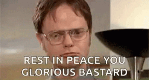 A Man With Glasses Is Standing In Front Of A Wok And Says `` Rest In Peace You Glorious Bastard '' . GIF