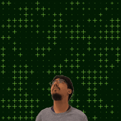 A Man With Glasses Looks Up At The Number 18 GIF