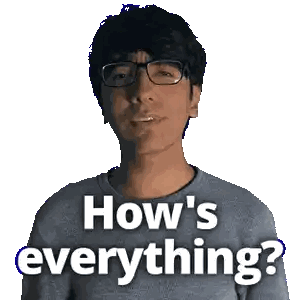A Man With Glasses Says How 'S Everything In Front Of His Face Sticker