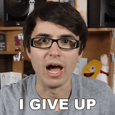 A Man With Glasses Says I Give Up GIF