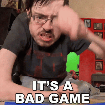 A Man With Glasses Says It 'S A Bad Game With His Fist In The Air GIF