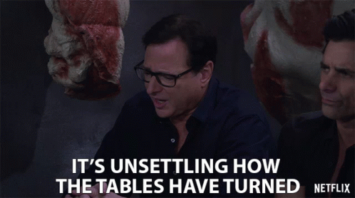 A Man With Glasses Says It 'S Unsettling How The Tables Have Turned Netflix GIF