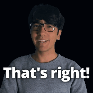 A Man With Glasses Says That 'S Right In Front Of A Black Background GIF