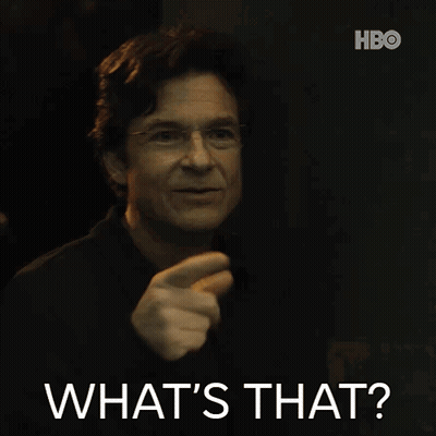 A Man With Glasses Says " What 'S That " While Pointing At Something GIF