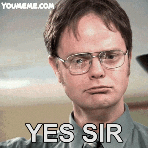 A Man With Glasses Says Yes Sir On A Meme GIF