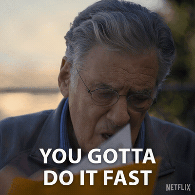 A Man With Glasses Says You Gotta Do It Fast On A Netflix Screen GIF