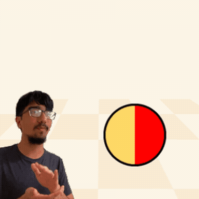 A Man With Glasses Stands In Front Of A Golden Ratio + Speedy Goldspeedy Logo GIF
