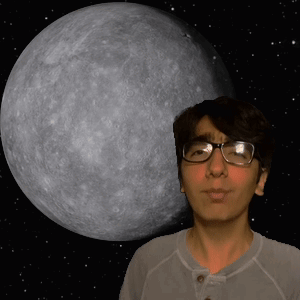 Man With Glasses In Front Of Large Moon GIF