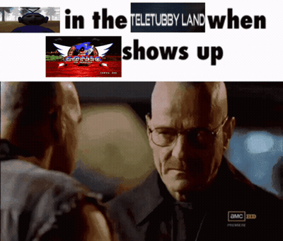 A Man With Glasses Talks To Another Man In Front Of A Sonic Video Game GIF