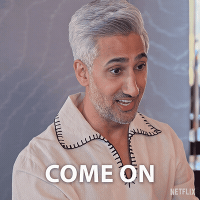 A Man With Gray Hair And A Beard Says Come On In A Netflix Advertisement GIF