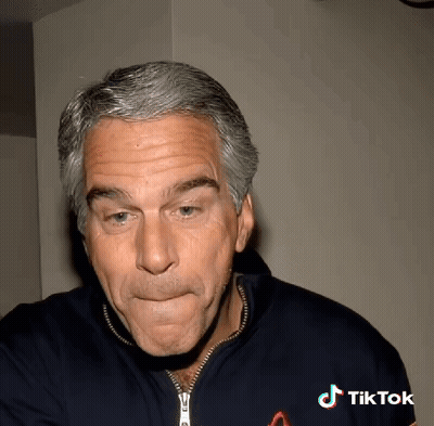 A Man With Gray Hair Is Making A Funny Face With A Tiktok Logo Behind Him GIF