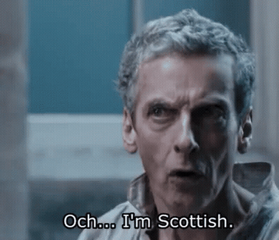 A Man With Gray Hair Is Sitting In A Chair And Saying `` Och ... I 'M Scottish . '' GIF
