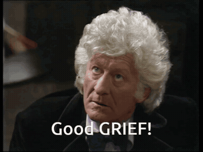 A Man With Gray Hair Says " Good Grief " GIF
