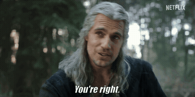 A Man With Gray Hair Says You 'Re Right In Front Of A Netflix Logo GIF