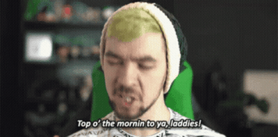 A Man With Green Hair Is Saying Top O ' The Mornin To Ya Laddles GIF